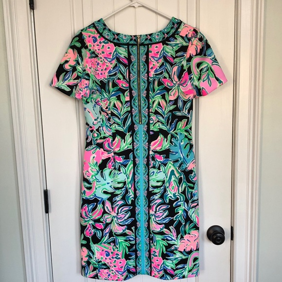 Lilly Pulitzer Tamaya Onyx get wild short sleeve Sz L dress NEW WITH OUT TAGS!! - Picture 5 of 7